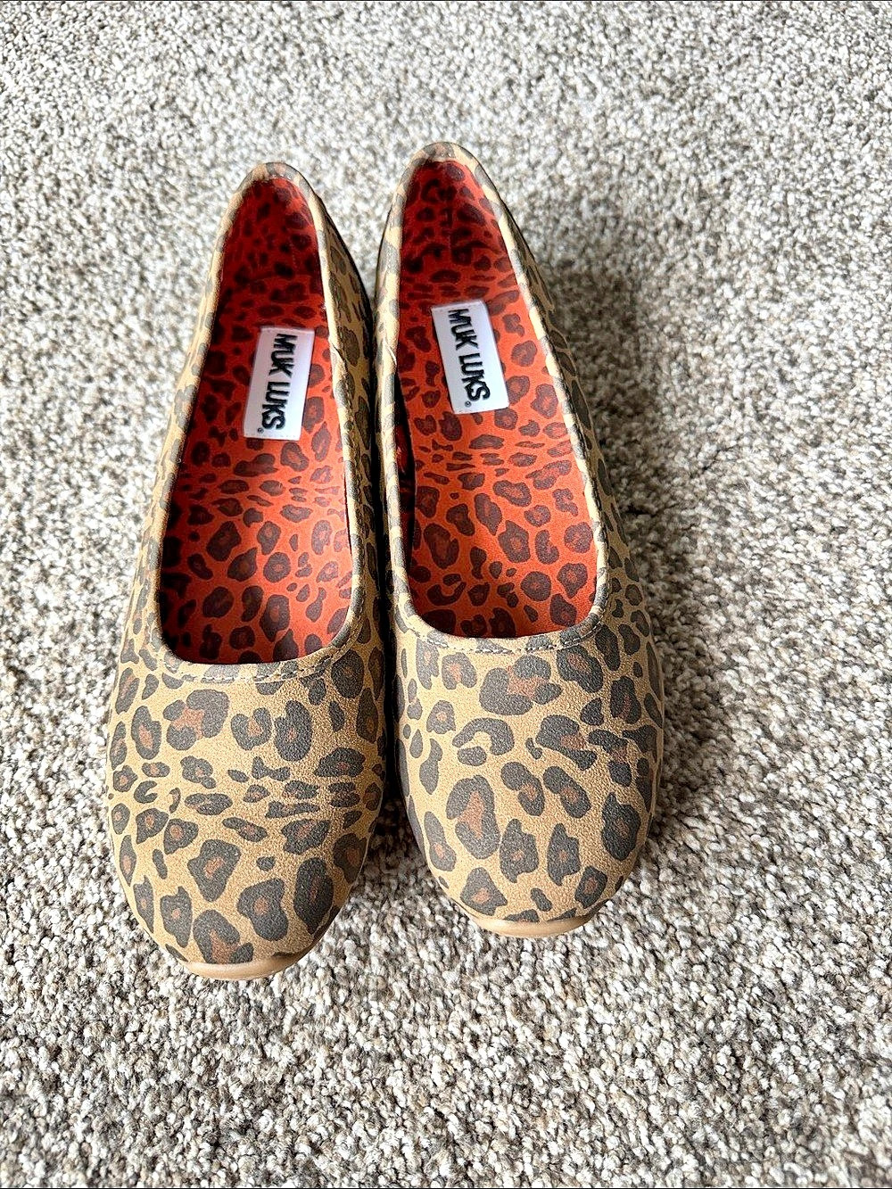 MUK LUKS leopard-print flat Flats US 10 Like New